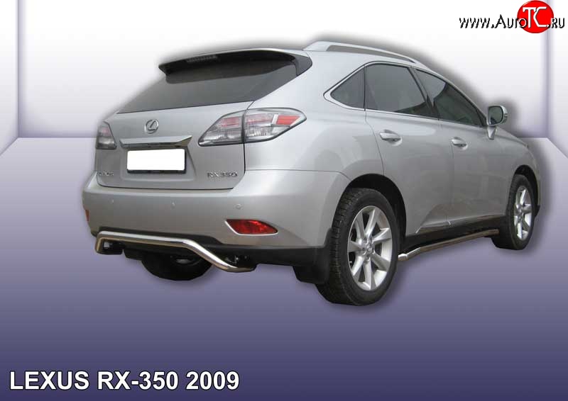 14 549 р. Фигурная защита заднего бампера диаметром 57 мм Slitkoff  Lexus RX350  AL10 (2008-2012) дорестайлинг (Нержавейка, Полированная)  с доставкой в г. Майкоп