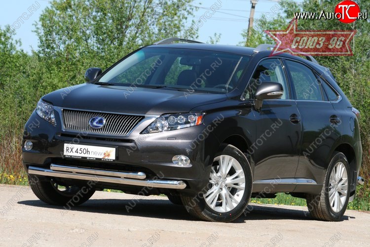 28 709 р. Защита переднего бампера двойная Souz-96 (d76/60) Lexus RX450H AL10 дорестайлинг (2009-2012)  с доставкой в г. Майкоп