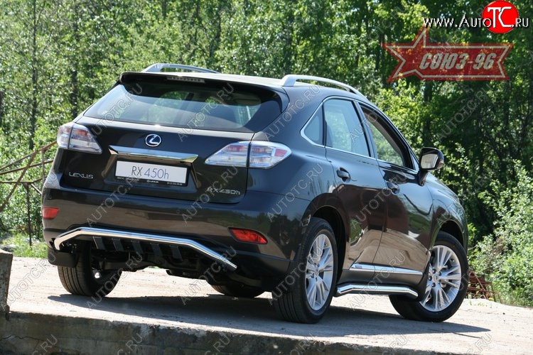 25 649 р. Защита заднего бампера Souz-96 (d60 с элементами из профиля) Lexus RX450H AL10 дорестайлинг (2009-2012)  с доставкой в г. Майкоп