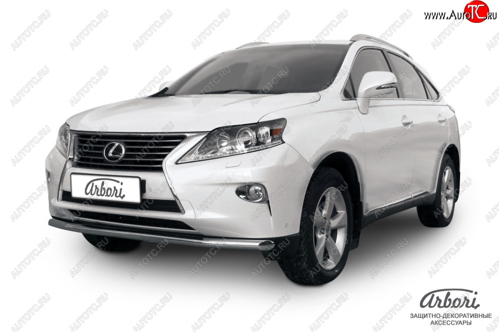 23 939 р. Защита переднего бампера Arbori (нержавейка, 1 труба d57 mm) Lexus RX350 AL10 рестайлинг (2012-2015)  с доставкой в г. Майкоп