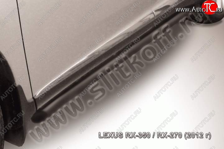 13 699 р. Защита порогов Slitkoff  Lexus RX350  AL10 (2012-2015) рестайлинг (Цвет: серебристый)  с доставкой в г. Майкоп