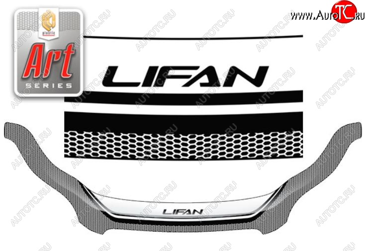 2 479 р. Дефлектор капота CA-Plastiс exclusive  Lifan X60 (2011-2025) дорестайлинг, 1-ый рестайлинг, 2-ой рестайлинг (Серия Art белая)  с доставкой в г. Майкоп