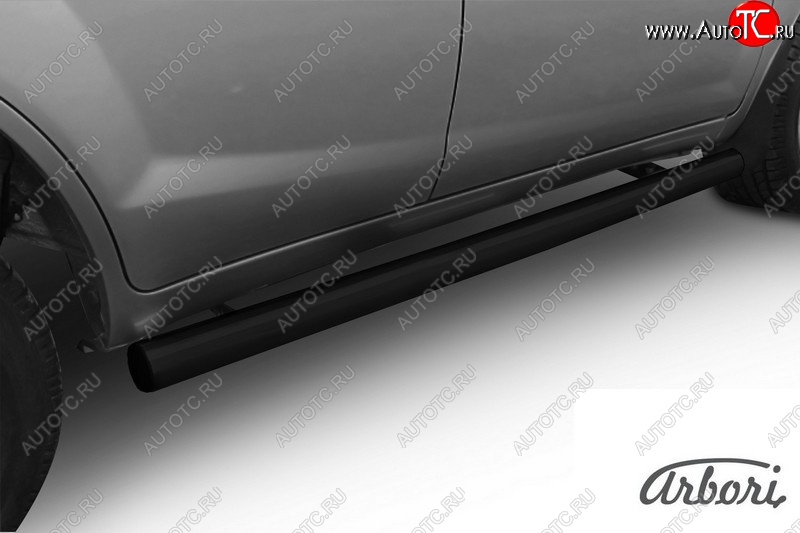 3 734 р. Защита штатных порогов Arbori (черная, d76 mm). Lifan X60 дорестайлинг (2011-2015)  с доставкой в г. Майкоп