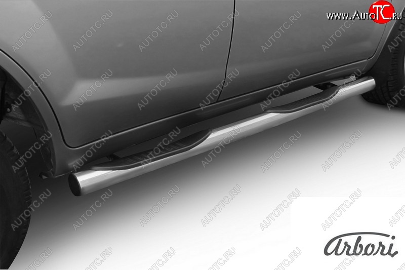 12 869 р. Защита штатных порогов Arbori (с проступью, нержавейка, d76 mm). Lifan X60 дорестайлинг (2011-2015)  с доставкой в г. Майкоп