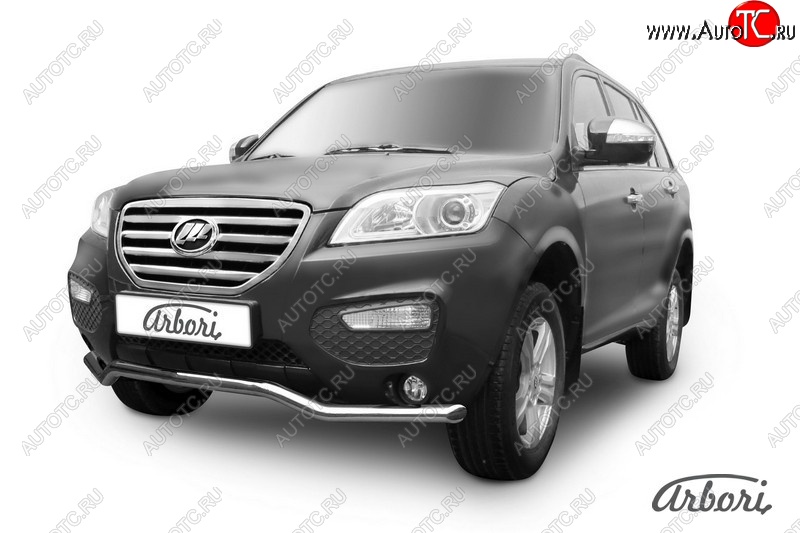 9 899 р. Защита переднего бампера Arbori (волна, нержавейка, 1 труба d60 mm). Lifan X60 дорестайлинг (2011-2015)  с доставкой в г. Майкоп