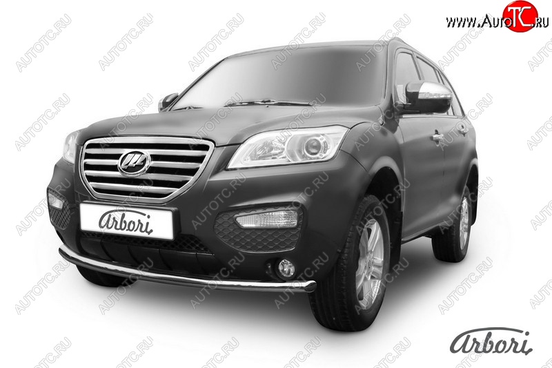 9 179 р. Защита переднего бампера Arbori (нержавейка, 1 труба d60 mm). Lifan X60 дорестайлинг (2011-2015)  с доставкой в г. Майкоп