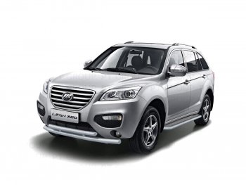 6 749 р. Защита переднего бампера двойная из труб d63/51 мм Petroil Tuning Lifan X60 дорестайлинг (2011-2015) (Цвет: Черный (Шагрень))  с доставкой в г. Майкоп. Увеличить фотографию 3