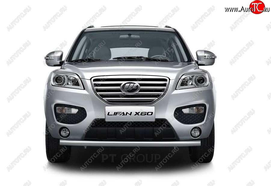 11 909 р. Защита переднего бампера (нержавейка Ø63 мм) Petroil Tuning Lifan X60 дорестайлинг (2011-2015)  с доставкой в г. Майкоп
