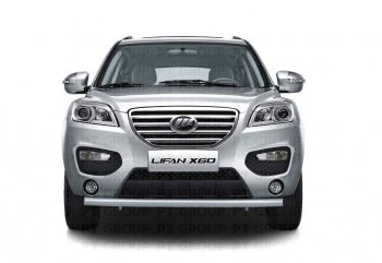 6 079 р. Защита переднего бампера (сталь с покрытием, Ø63 мм) Petroil Tuning Lifan X60 дорестайлинг (2011-2015) (Цвет: Черный (Шагрень))  с доставкой в г. Майкоп. Увеличить фотографию 4