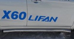 70 999 р. Защита порогов из круглой трубы диаметром 63 мм Russtal Lifan X60 дорестайлинг (2011-2015) (Защита порогов с со скосами на торцах (вариант 1))  с доставкой в г. Майкоп. Увеличить фотографию 6