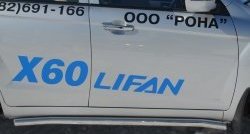 70 999 р. Защита порогов из круглой трубы диаметром 63 мм Russtal Lifan X60 дорестайлинг (2011-2015) (Защита порогов с со скосами на торцах (вариант 1))  с доставкой в г. Майкоп. Увеличить фотографию 10