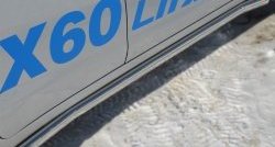 70 999 р. Защита порогов из круглой трубы диаметром 63 мм Russtal Lifan X60 дорестайлинг (2011-2015) (Защита порогов с со скосами на торцах (вариант 1))  с доставкой в г. Майкоп. Увеличить фотографию 11