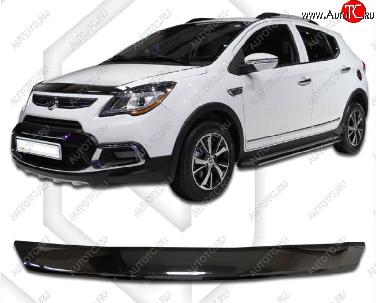 2 079 р. Дефлектор капота CA-Plastiс Lifan X50 (2015-2025) (Classic черный, Без надписи)  с доставкой в г. Майкоп