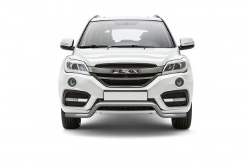 15 599 р. Защита переднего бампера Petroil Tuning (d63, волна) Lifan X60 2-ой рестайлинг (2016-2025) (Нержавеющая полированная сталь)  с доставкой в г. Майкоп. Увеличить фотографию 2