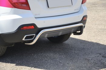 Защита заднего бампера Petroil Tuning Волна (d51) Lifan X60 2-ой рестайлинг (2016-2025) (Нержавеющая полированная сталь)