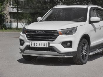 14 999 р. Защита переднего бампера (Ø42 мм, нержавейка) SLITKOFF Lifan X70 (2018-2025)  с доставкой в г. Майкоп. Увеличить фотографию 2