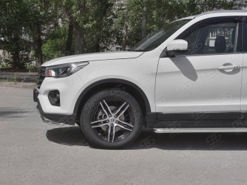 14 999 р. Защита переднего бампера (Ø42 мм, нержавейка) SLITKOFF Lifan X70 (2018-2025)  с доставкой в г. Майкоп. Увеличить фотографию 3