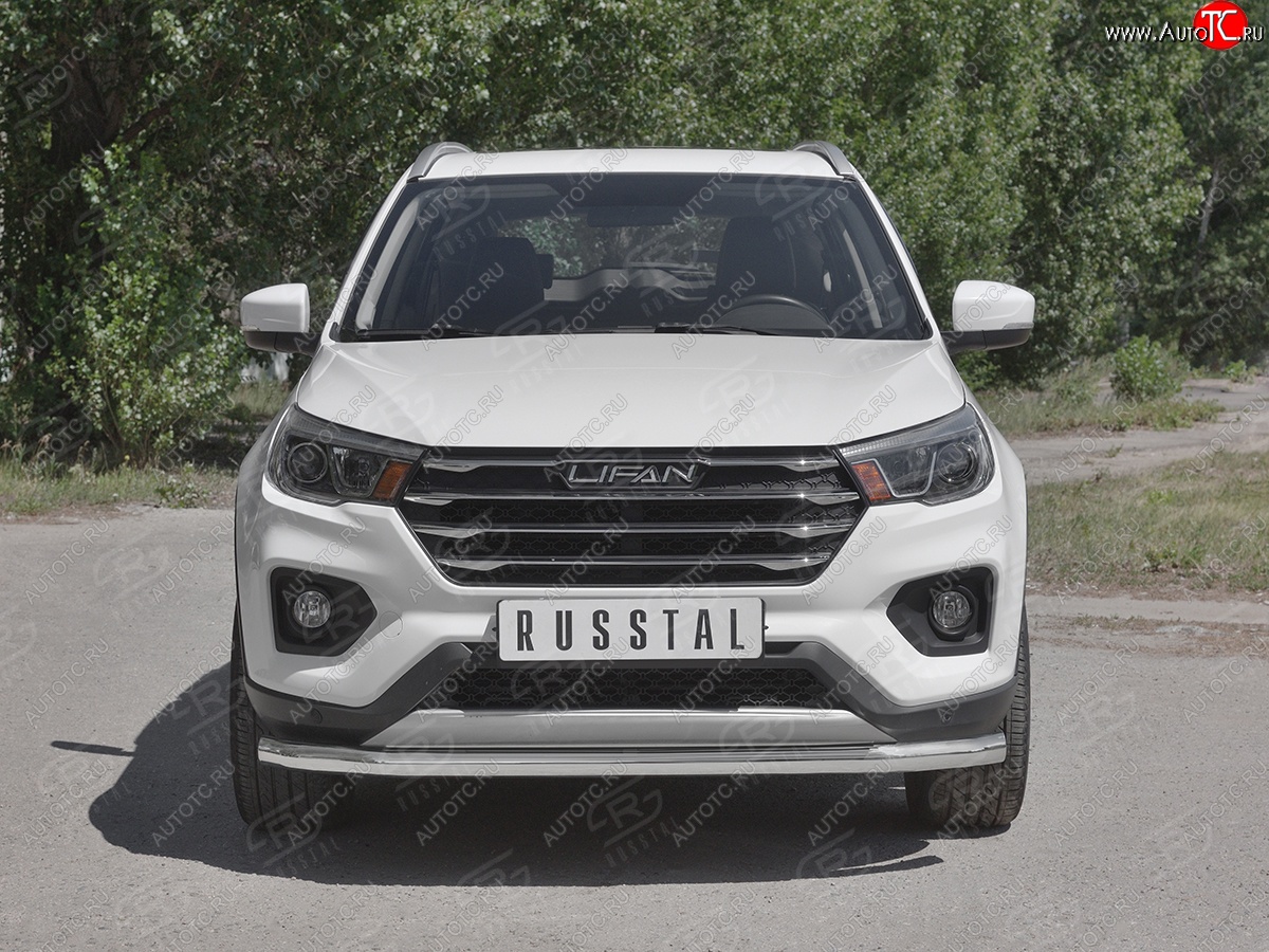 17 699 р. Защита переднего бампера (Ø 63 мм, ) SLITKOFF  Lifan X70 (2018-2025)  с доставкой в г. Майкоп