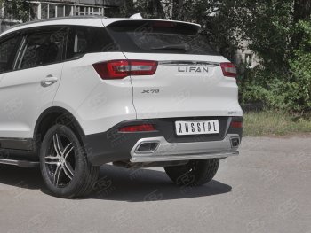 15 449 р. Защита заднего бампера (Ø63/42 мм, нержавейка) SLITKOFF Lifan X70 (2018-2025)  с доставкой в г. Майкоп. Увеличить фотографию 2