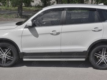 19 999 р. Защита порогов (Ø63 мм, нержавейка) SLITKOFF  Lifan X70 (2018-2025) (Металлические торцы под 45°)  с доставкой в г. Майкоп. Увеличить фотографию 2