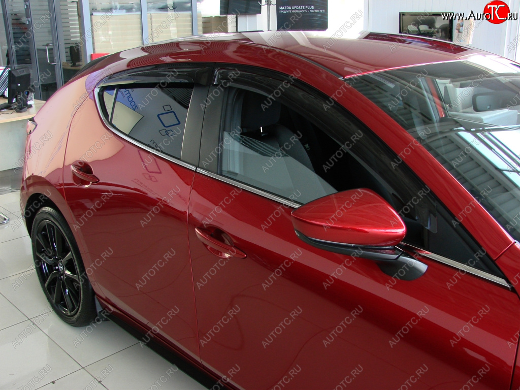 1 349 р. Дефлектора окон SIM 4 Door Mazda 3/Axela BP хэтчбэк (2019-2025)  с доставкой в г. Майкоп