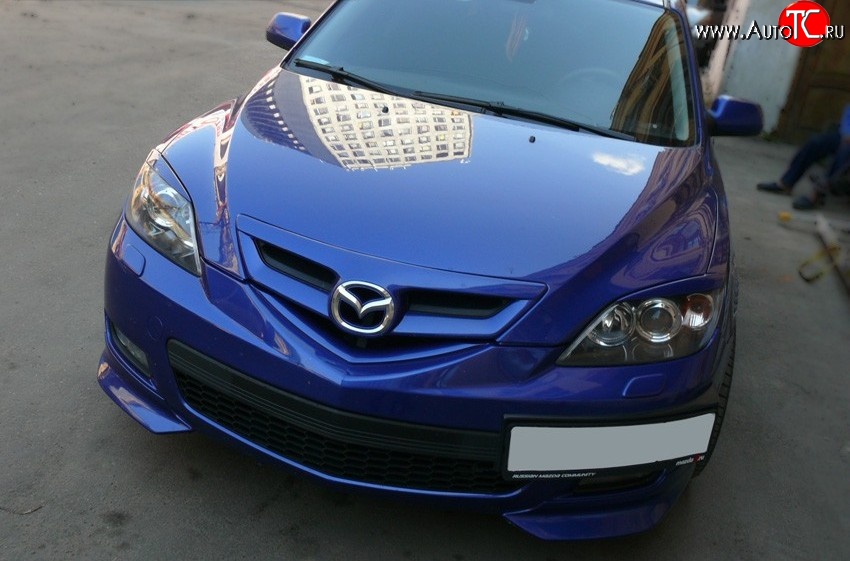 2 899 р. Накладки на передний бампер Sport Mazda 3/Axela BK дорестайлинг, хэтчбэк (2003-2006) (Неокрашенная)  с доставкой в г. Майкоп