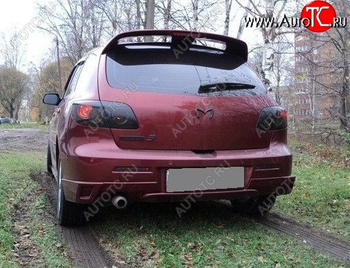 5 349 р. Накладка на задний бампер Sport CentreTuning Mazda 3/Axela BK дорестайлинг, хэтчбэк (2003-2006) (Неокрашенная)  с доставкой в г. Майкоп