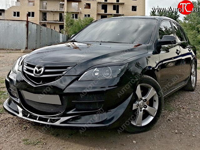 9 099 р. Передний бампер EXS STYLE Mazda 3/Axela BK дорестайлинг, хэтчбэк (2003-2006) (Неокрашенный)  с доставкой в г. Майкоп