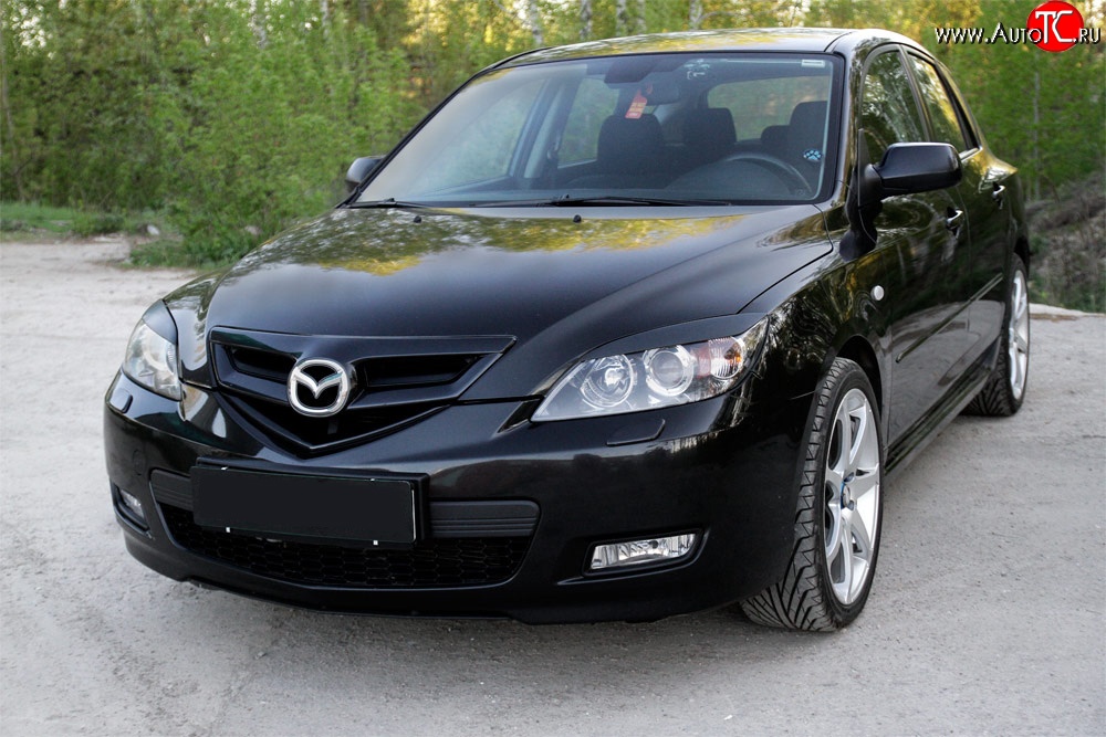 749 р. Реснички RA на фары Mazda 3/Axela BK (2006-2009) рестайлинг, хэтчбэк (Неокрашенные) с доставкой в г. Майкоп Увеличить фотографию 1 749 р. Реснички RA на фары Mazda 3/Axela BK (2006-2009) рестайлинг, хэтчбэк (Неокрашенные) с доставкой в г. Майкоп