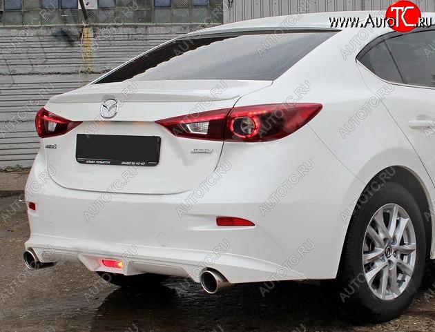 7 199 р. Диффузор заднего бампера Sport v1  Mazda 3/Axela  BM (2013-2016) дорестайлинг, хэтчбэк (Неокрашенная)  с доставкой в г. Майкоп