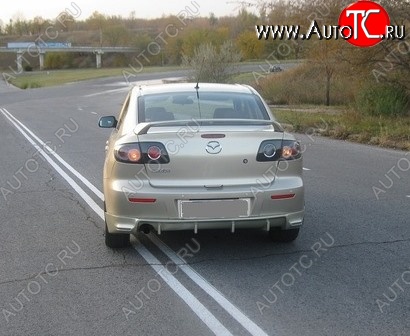 4 749 р. Накладка на задний бампер Style  Mazda 3/Axela  BK (2003-2006) дорестайлинг седан (Неокрашенная)  с доставкой в г. Майкоп