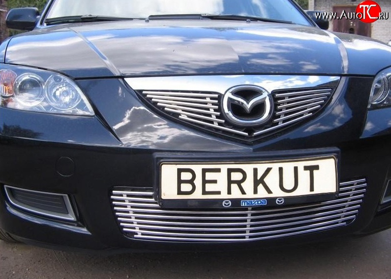 3 999 р. Декоративная вставка решетки радиатора Berkut Mazda 3/Axela BK дорестайлинг, хэтчбэк (2003-2006)  с доставкой в г. Майкоп