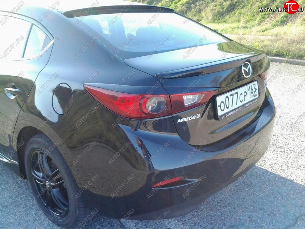 2 679 р. Козырёк на заднее лобовое стекло Узкий Mazda 3/Axela BM дорестайлинг седан (2013-2016) (Неокрашенный)  с доставкой в г. Майкоп