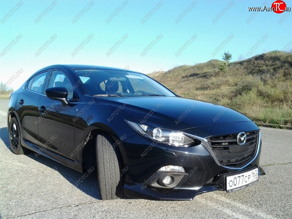 3 889 р. Клыки на передний бампер Style Mazda 3/Axela BM дорестайлинг седан (2013-2016) (Неокрашенные)  с доставкой в г. Майкоп