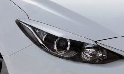 Реснички на фары Tuning-Sport v2 (для галогеновой оптики) Mazda 3/Axela  BM (2013-2016) дорестайлинг седан