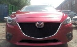 1 469 р. Нижняя сетка на бампер Russtal (черная) Mazda 3/Axela BM дорестайлинг седан (2013-2016)  с доставкой в г. Майкоп. Увеличить фотографию 2