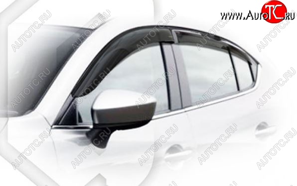 1 999 р. Дефлектора окон CA-Plastiс Mazda 3/Axela BM дорестайлинг седан (2013-2016) (Classic полупрозрачный, Без хром молдингов)  с доставкой в г. Майкоп