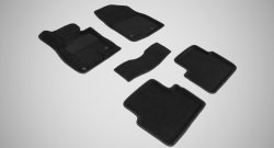 Износостойкие коврики в салон SeiNtex Premium 3D 4 шт. (ворсовые, черные) Mazda 3/Axela  BM (2013-2016) дорестайлинг седан, дорестайлинг, хэтчбэк