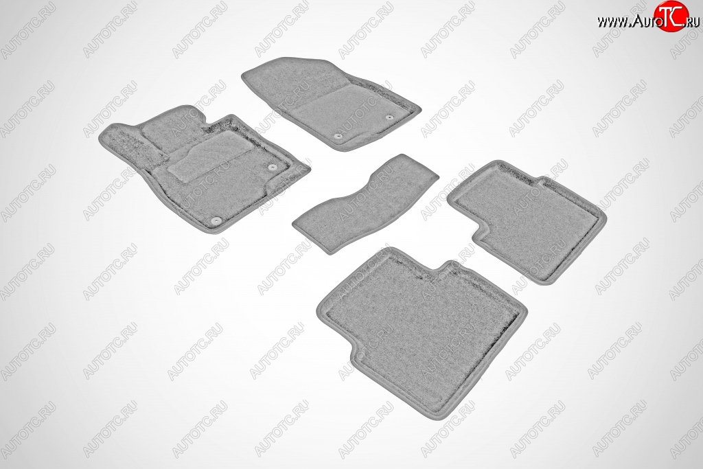 6 709 р. Износостойкие коврики в салон SeiNtex Premium 3D 4 шт. (ворсовые, серые) Mazda 3/Axela BM дорестайлинг, хэтчбэк (2013-2016)  с доставкой в г. Майкоп