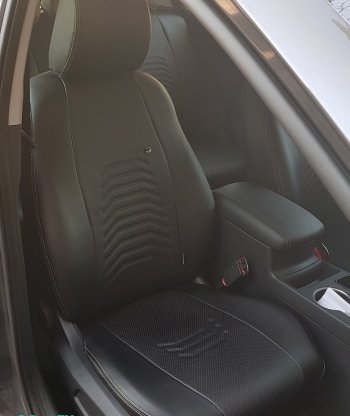 8 249 р. Чехлы для сидений Lord Autofashion Денвер (экокожа) Mazda 3/Axela BM дорестайлинг, хэтчбэк (2013-2016) (Чёрный, вставка чёрная)  с доставкой в г. Майкоп. Увеличить фотографию 3