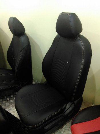 8 249 р. Чехлы для сидений Lord Autofashion Денвер (экокожа) Mazda 3/Axela BM дорестайлинг, хэтчбэк (2013-2016) (Чёрный, вставка чёрная)  с доставкой в г. Майкоп. Увеличить фотографию 8