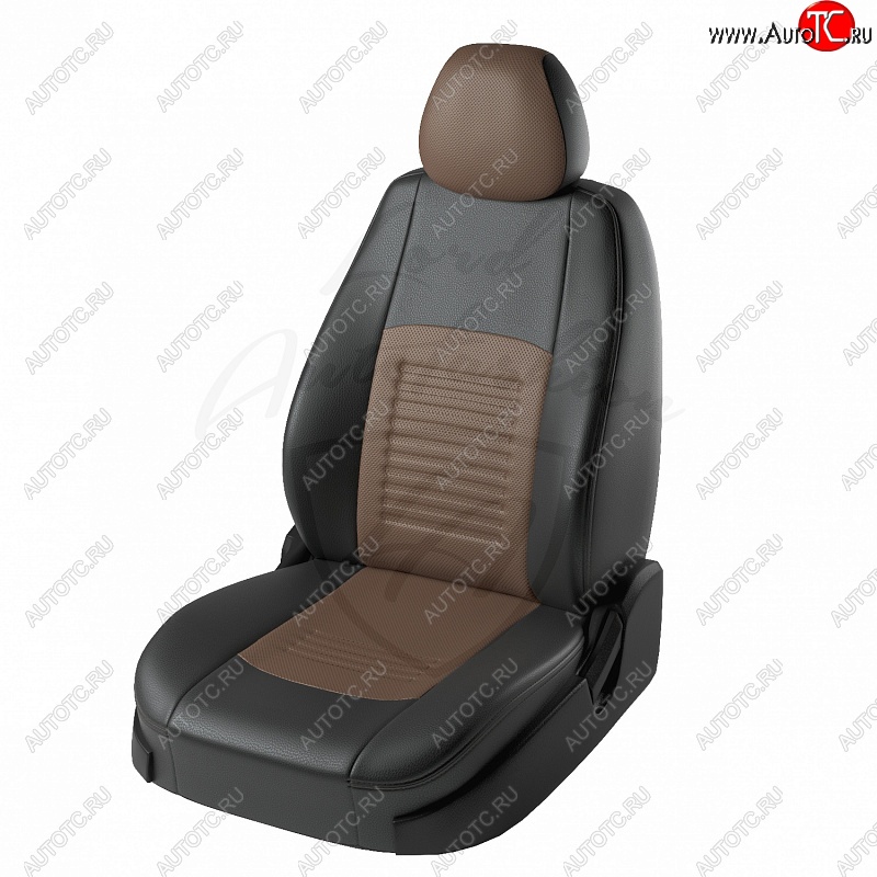 9 449 р. Чехлы для сидений Lord Autofashion Турин (экокожа) Mazda 3/Axela BM дорестайлинг седан (2013-2016) (Чёрный, вставка коричневая)  с доставкой в г. Майкоп