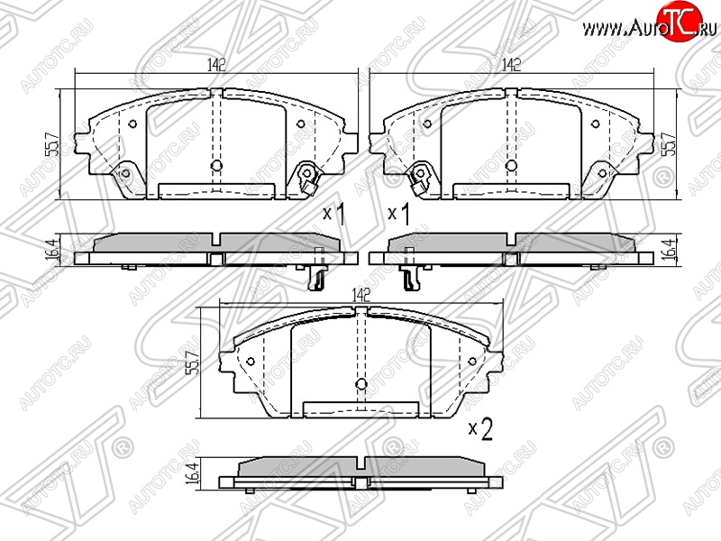 1 099 р. Колодки тормозные SAT (передние) Mazda 3/Axela BM дорестайлинг седан (2013-2016)  с доставкой в г. Майкоп