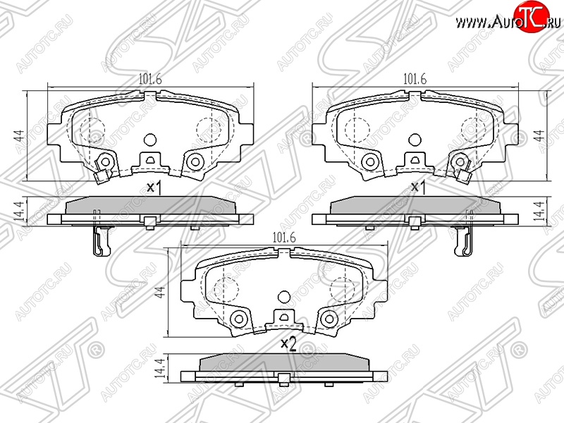 799 р. Колодки тормозные SAT (задние) Mazda 3/Axela BM дорестайлинг седан (2013-2016)  с доставкой в г. Майкоп
