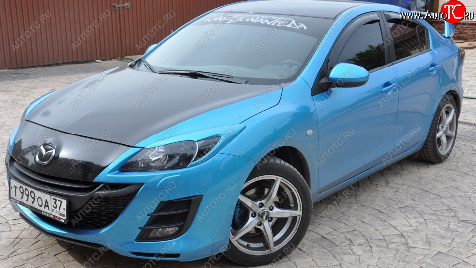 1 859 р. Реснички на фары MV-Tuning  Mazda 3/Axela  BL (2009-2013) дорестайлинг седан, дорестайлинг, хэтчбэк 5 дв., рестайлинг седан, рестайлинг, хэтчбэк (Неокрашенные)  с доставкой в г. Майкоп
