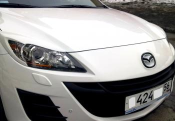 1 859 р. Реснички на фары MV-Tuning  Mazda 3/Axela  BL (2009-2013) дорестайлинг седан, дорестайлинг, хэтчбэк 5 дв., рестайлинг седан, рестайлинг, хэтчбэк (Неокрашенные)  с доставкой в г. Майкоп. Увеличить фотографию 4