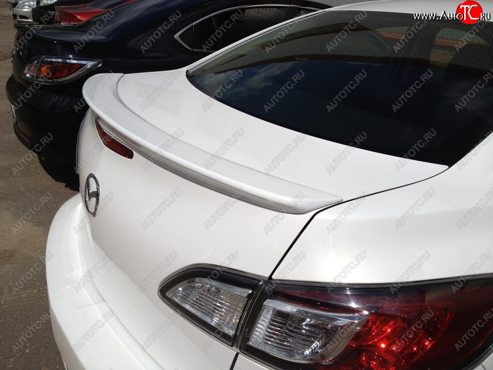3 899 р. Лип спойлер MV-Tuning Mazda 3/Axela BL дорестайлинг седан (2009-2011) (Неокрашенный)  с доставкой в г. Майкоп