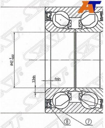 Подшипник передней ступицы SAT (с ABS) Mazda 6 GH рестайлинг лифтбэк (2010-2012)