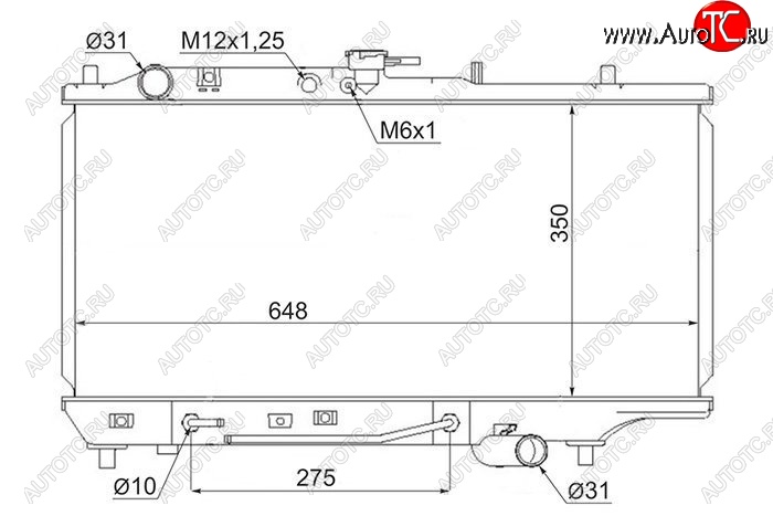 5 249 р. Радиатор двигателя SAT (пластинчатый, МКПП/АКПП) Mazda 323 BW рестайлинг седан (1989-1993)  с доставкой в г. Майкоп
