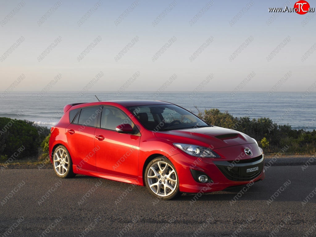4 899 р. Пороги накладки KNIGHT SPORTS Mazda 3/Axela BL дорестайлинг, хэтчбэк 5 дв. (2009-2011) (Неокрашенные)  с доставкой в г. Майкоп